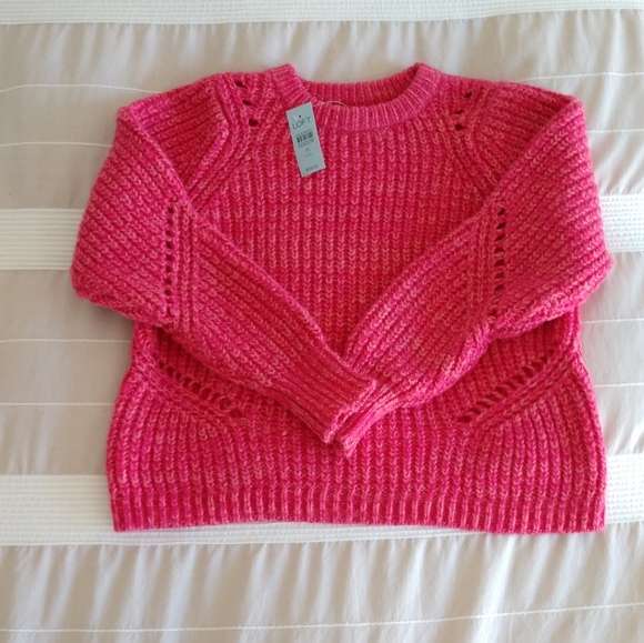 NWT Loft pink cable knit sweater, PXS - Picture 2 of 7